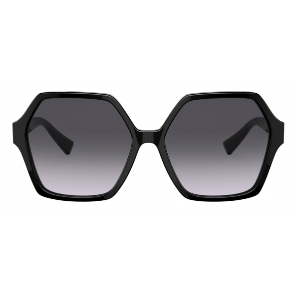Valentino - VLogo Signature Hexagonal Acetate Frames Sunglasses - Black - Valentino Eyewear