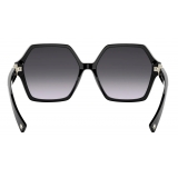 Valentino - Occhiale da Sole Esagonale in Acetato VLogo Signature - Nero - Valentino Eyewear
