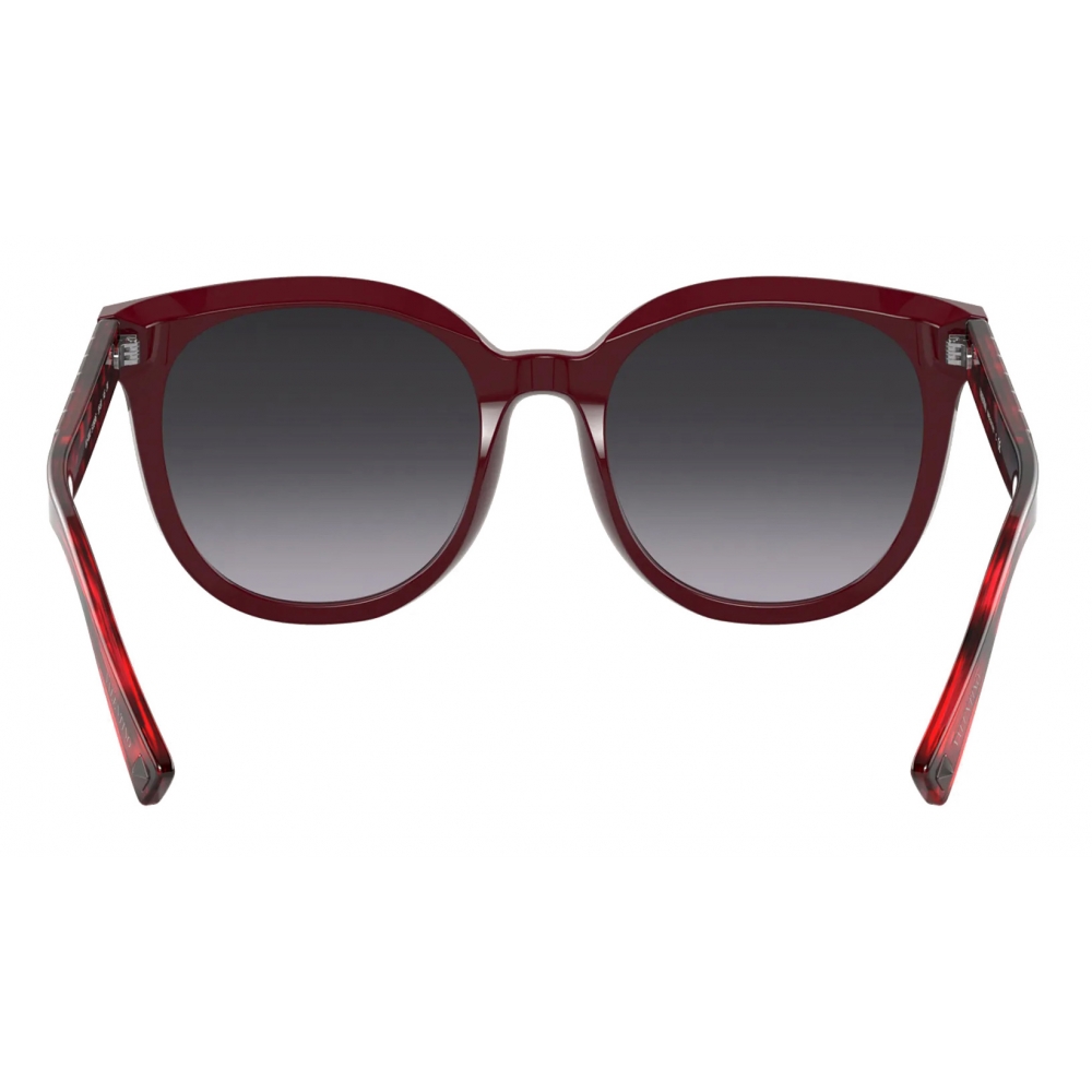 Valentino - Studded Round Acetate Sunglasses - Burgundy Havana Gray ...