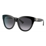 Valentino - VLogo Signature Cat-Eye Acetate Sunglasses - Black - Valentino Eyewear