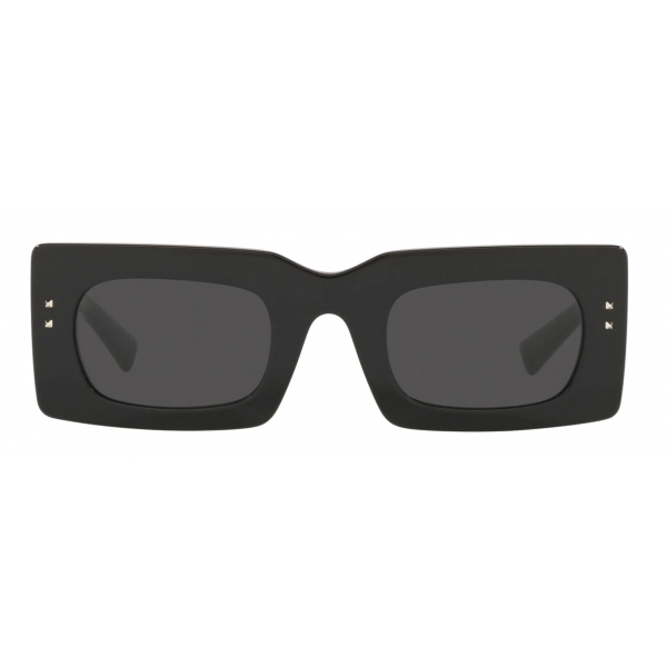 Valentino - VLogo Signature Rectangular Acetate Sunglasses - Black Gray - Valentino Eyewear