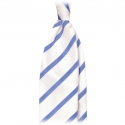Viola Milano - Classic Stripe Selftipped Silk Jacquard Tie - Sea / Navy - Made in Italy - Luxury Exclusive Collection