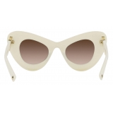 Valentino - VLogo Signature Cat-Eye Acetate Sunglasses - Ivory Brown - Valentino Eyewear