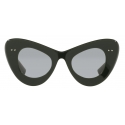 Valentino - VLogo Signature Cat-Eye Acetate Sunglasses - Green Light Gray - Valentino Eyewear