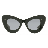 Valentino - VLogo Signature Cat-Eye Acetate Sunglasses - Green Light Gray - Valentino Eyewear