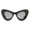 Valentino - Occhiale da Sole Cat-Eye in Acetato VLogo Signature - Verde Grigio Chiaro - Valentino Eyewear