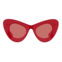 Valentino - Occhiale da Sole Cat-Eye in Acetato VLogo Signature - Rosso - Valentino Eyewear