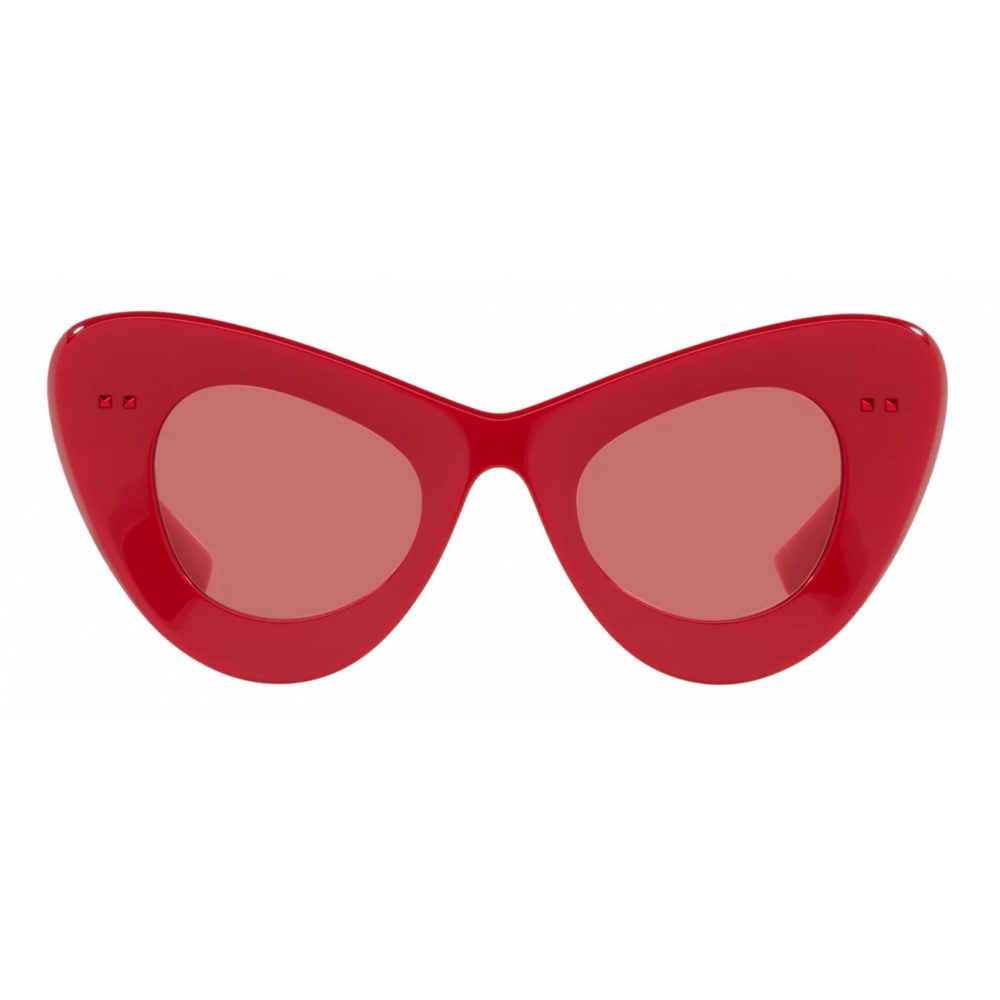 Valentino - VLogo Signature Cat-Eye Acetate Sunglasses - Red