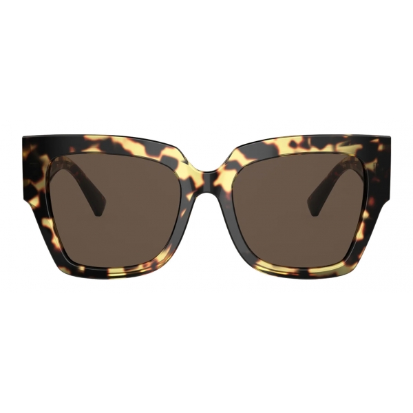 Valentino - Occhiale da Sole Squadrato in Acetato VLogo Signature - Havana Marrone - Valentino Eyewear