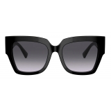 Valentino - VLogo Signature Square Acetate Sunglasses - Black - Valentino Eyewear