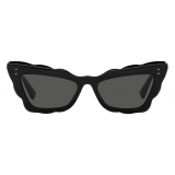 Valentino - Cat-Eye Acetate Sunglasses - Black Gray - Valentino Eyewear
