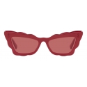 Valentino - Occhiale da Sole Cat-Eye in Acetato - Rosso - Valentino Eyewear