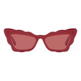Valentino - Occhiale da Sole Cat-Eye in Acetato - Rosso - Valentino Eyewear