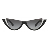 Valentino - Roman Stud Cat-Eye Acetate Sunglasses - White Black - Valentino Eyewear