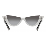 Valentino - Occhiale da Sole Cat-Eye in Acetato con Roman Stud - Bianco Nero - Valentino Eyewear