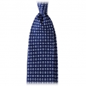Viola Milano - Cube Pattern Selftipped Silk Tie - Navy - Made in Italy - Luxury Exclusive Collection