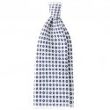 Viola Milano - Cube Pattern Selftipped Silk Tie - White- Made in Italy - Luxury Exclusive Collection