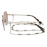 Valentino - Occhiale da Sole Irregolare in Metallo Vlogo Signature - Oro Marrone - Valentino Eyewear