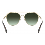 Valentino - VLogo Signature Pilot Metal Sunglasses - Gold Green - Valentino Eyewear