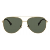 Valentino - Studded Pilot Metal Sunglasses - Gold Green - Valentino Eyewear