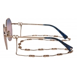 Valentino - Occhiale da Sole Irregolare in Metallo Vlogo Signature - Oro Rosa - Valentino Eyewear