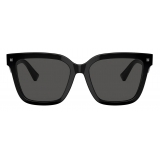 Valentino - Occhiale da Sole Squadrato in Acetato VLTN - Nero Grigio - Valentino Eyewear