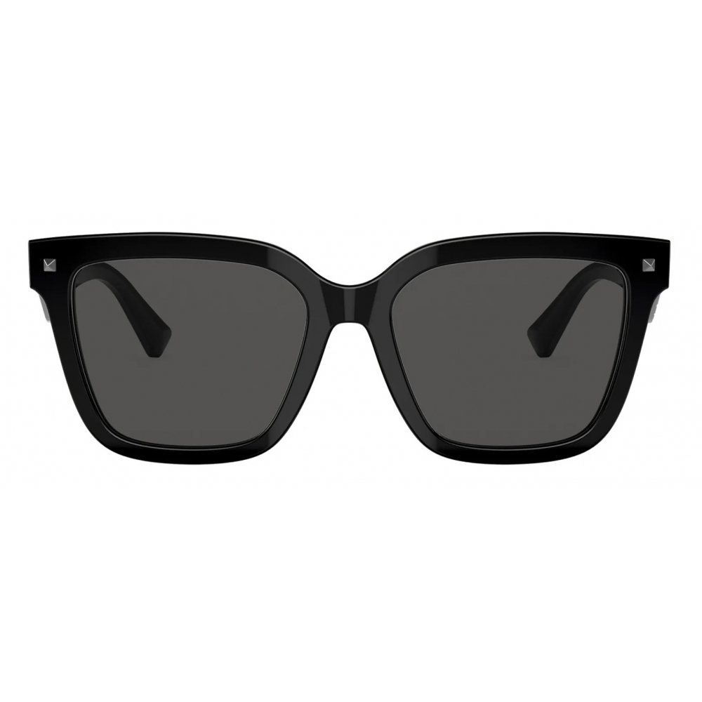 Valentino VLTN Squared Acetate Sunglasses - Black Gray - Valentino Avvenice