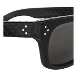Céline - Black Frame 23 Sunglasses in Acetate with Leather - Black - Sunglasses - Céline Eyewear