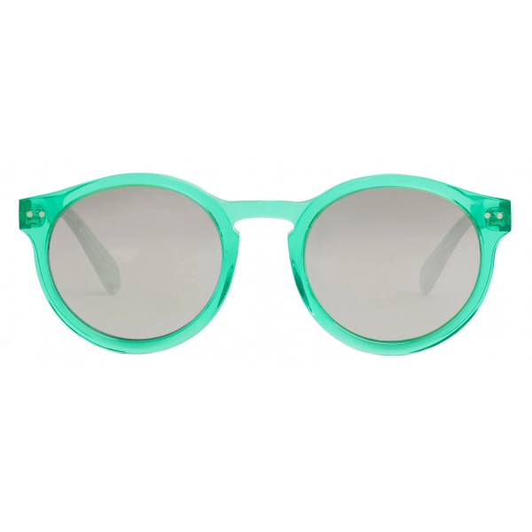 Céline - Black Frame 21 Sunglasses in Acetate with Mirror Lenses - Candy Green - Sunglasses - Céline Eyewear