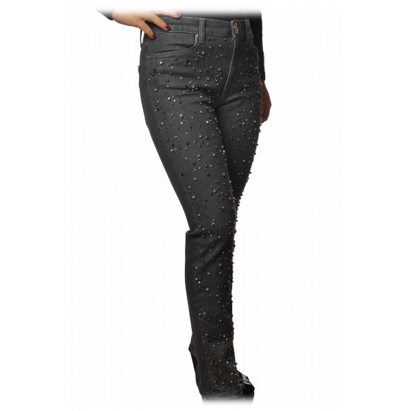 Dondup - Jeans with Bezels and Studs Applications - Grey - Trousers - Luxury Exclusive Collection