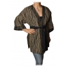 Ottod'Ame - Kimono with Sash - Black/Beige - Jacket - Luxury Exclusive Collection
