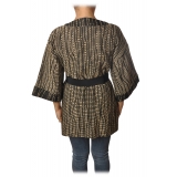 Ottod'Ame - Kimono with Sash - Black/Beige - Jacket - Luxury Exclusive Collection
