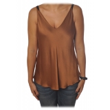 Ottod'Ame - Top Satin Effect - Caramel - Top - Luxury Exclusive Collection