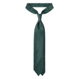 Viola Milano - Diamond Floral Selftipped Italian Silk Tie - Green - Made in Italy - Luxury Exclusive Collection
