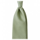 Viola Milano - Floral Pattern Handprinted Selftipped Silk Tie - Apple - Made in Italy - Luxury Exclusive Collection