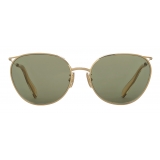 Céline - Metal Frame 11 Sunglasses in Metal with Mineral Glass Lenses - Gold Green - Sunglasses - Céline Eyewear
