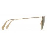 Céline - Metal Frame 11 Sunglasses in Metal with Mineral Glass Lenses - Gold Green - Sunglasses - Céline Eyewear