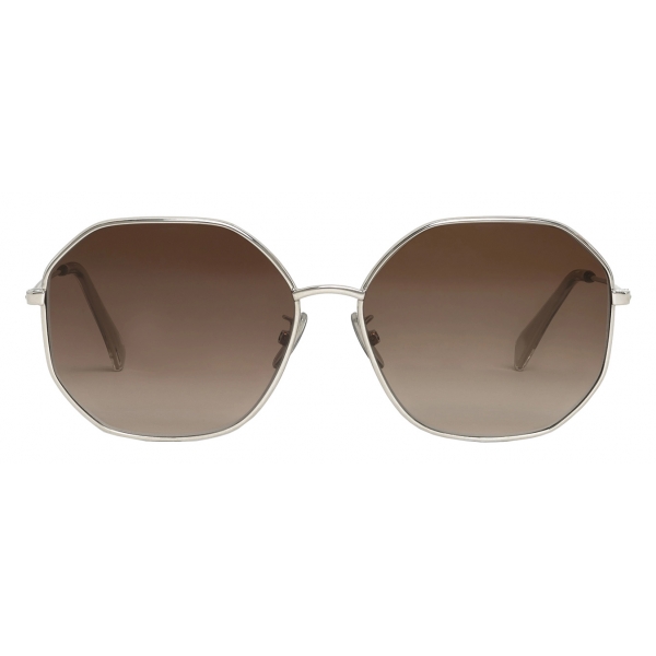 Céline - Metal Frame 17 Sunglasses in Metal - Silver Gradient Brown - Sunglasses - Céline Eyewear