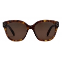 Céline - Square S167 Sunglasses in Acetate with Triomphe Pattern - Dark Havana - Sunglasses - Céline Eyewear