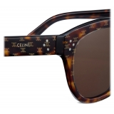 Céline - Square S167 Sunglasses in Acetate with Triomphe Pattern - Dark Havana - Sunglasses - Céline Eyewear