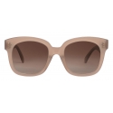 Céline - Square S181 Sunglasses in Acetate - Milky Hazelnut - Sunglasses - Céline Eyewear