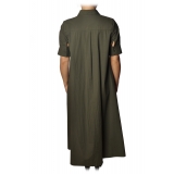 Ottod'Ame - Long Dress with Buttons - Military Green - Dresses - Luxury Exclusive Collection