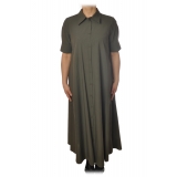 Ottod'Ame - Long Dress with Buttons - Military Green - Dresses - Luxury Exclusive Collection