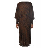 Ottod'Ame - Long Dress in Animalier Pattern - Brown - Dresses - Luxury Exclusive Collection