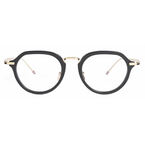 Thom Browne - Black and White Gold Clubmaster Eyeglasses - Thom Browne Eyewear