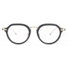 Thom Browne - Occhiali da Vista Clubmaster in Oro Bianco e Nero - Thom Browne Eyewear