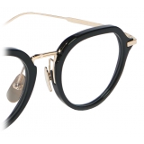 Thom Browne - Occhiali da Vista Clubmaster in Oro Bianco e Nero - Thom Browne Eyewear
