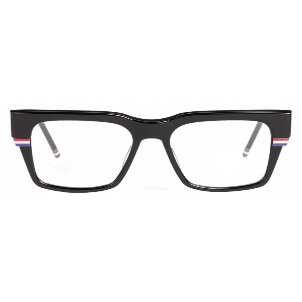 Thom Browne - Black Tri-Color Line Rectangle Glasses - Thom Browne Eyewear