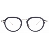 Thom Browne - Matte Navy and Silver Clubmaster Eyeglasses - Thom Browne Eyewear