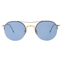 Thom Browne - Blue and Gold Round Sunglasses - Thom Browne Eyewear